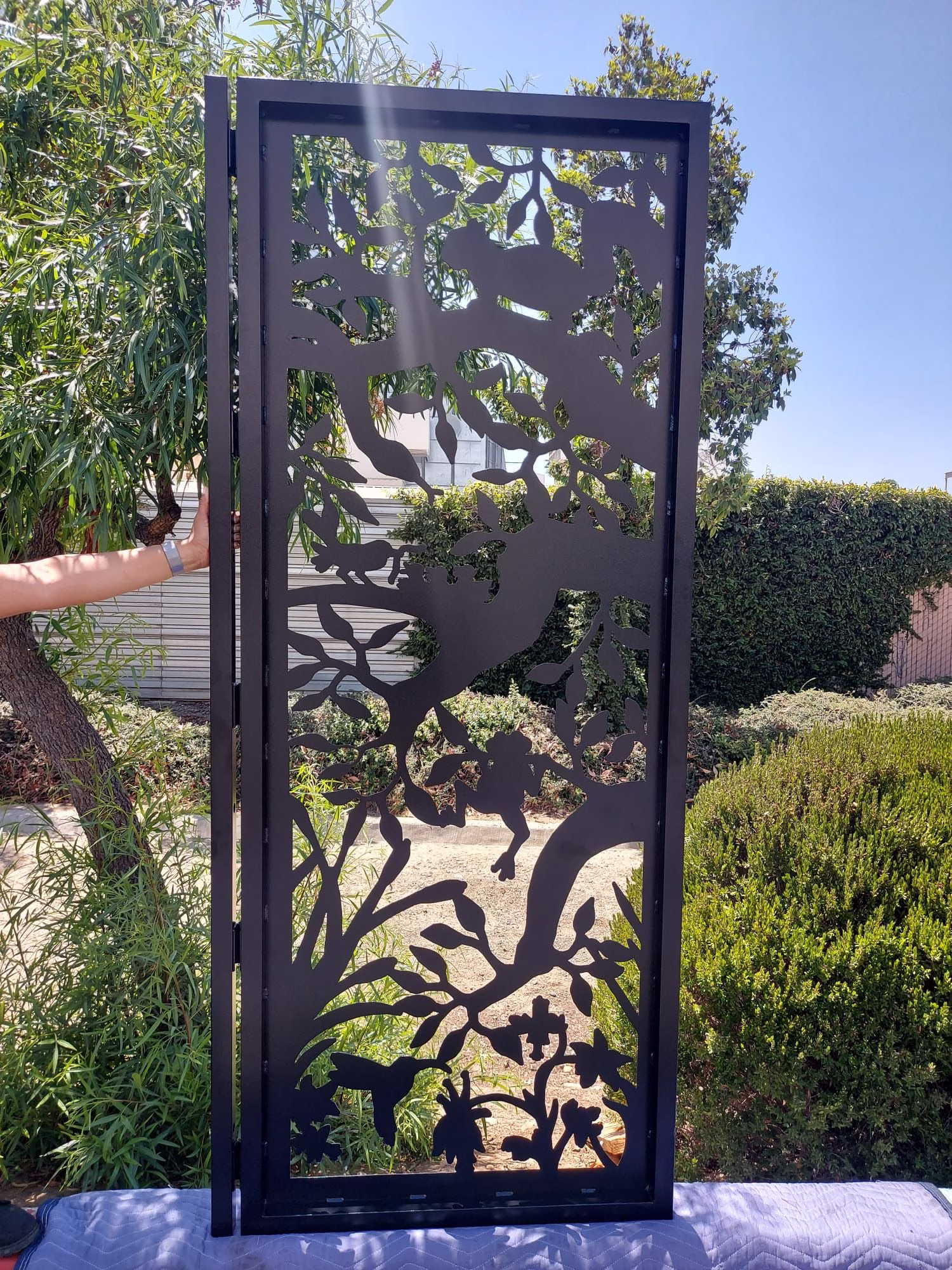 #2316B Tree Critters Single Designer Metal Gate - Image 3