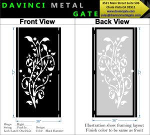 Garden Vine Metal Entry Gate #2226
