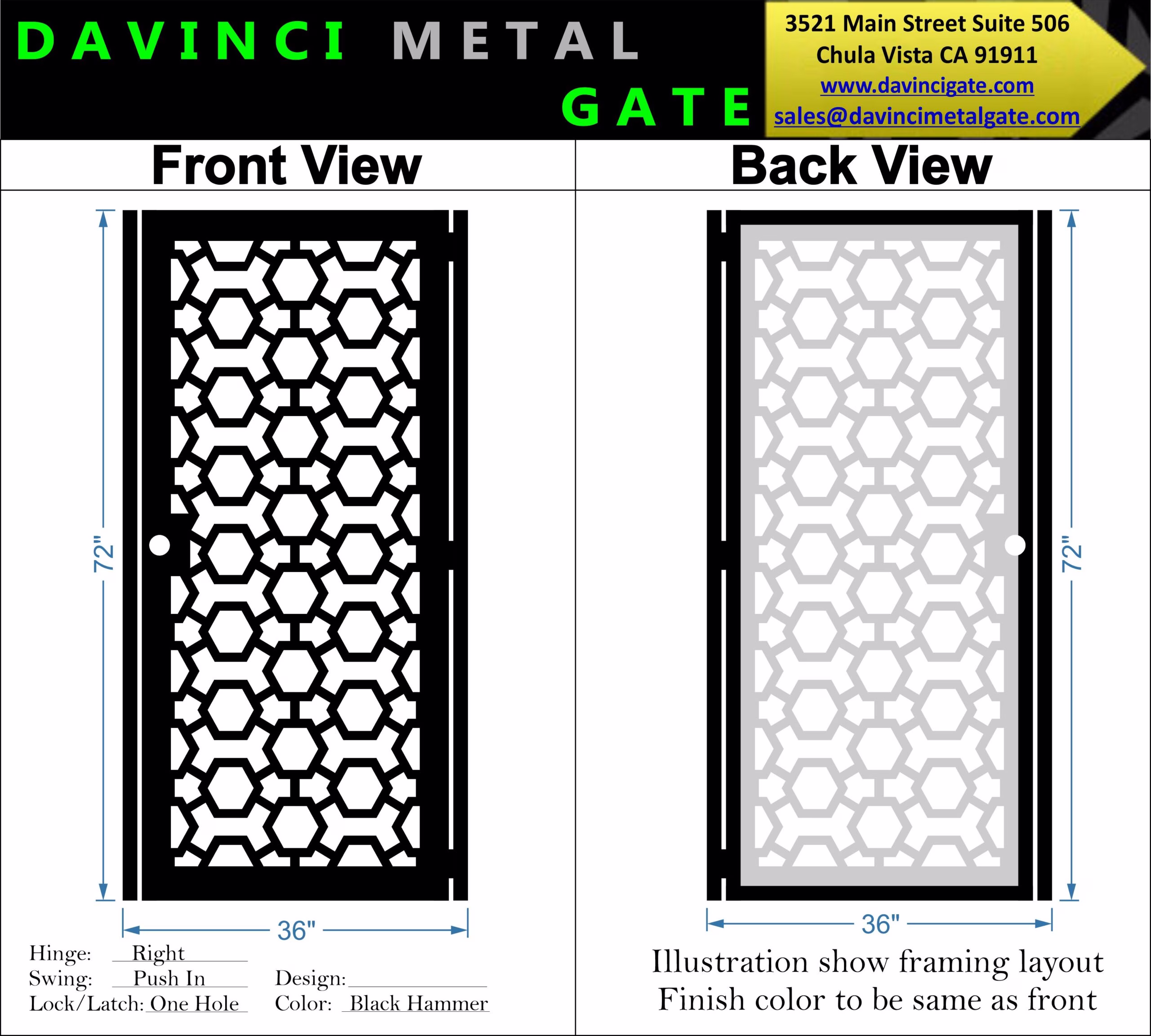 Hexagon Path Metal Entry Gate