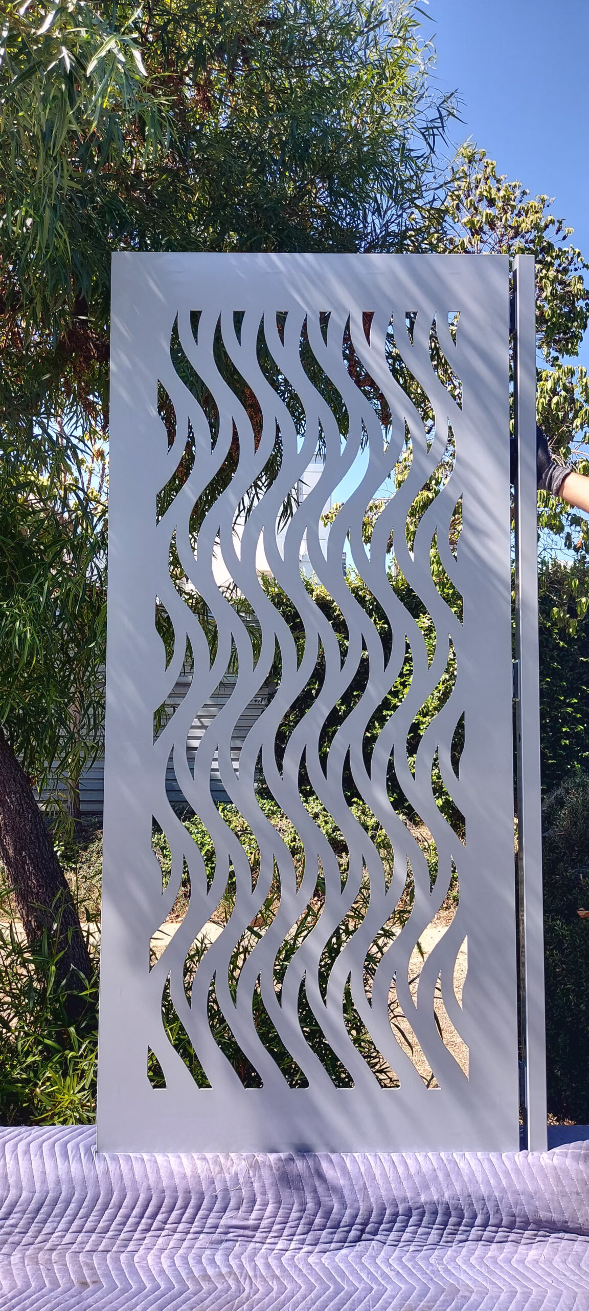 Wave Pattern Metal Entry Gate