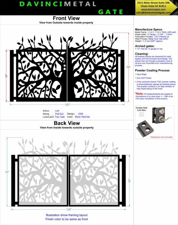 Ancient Banyan Tree Double Driveway Gate #1029