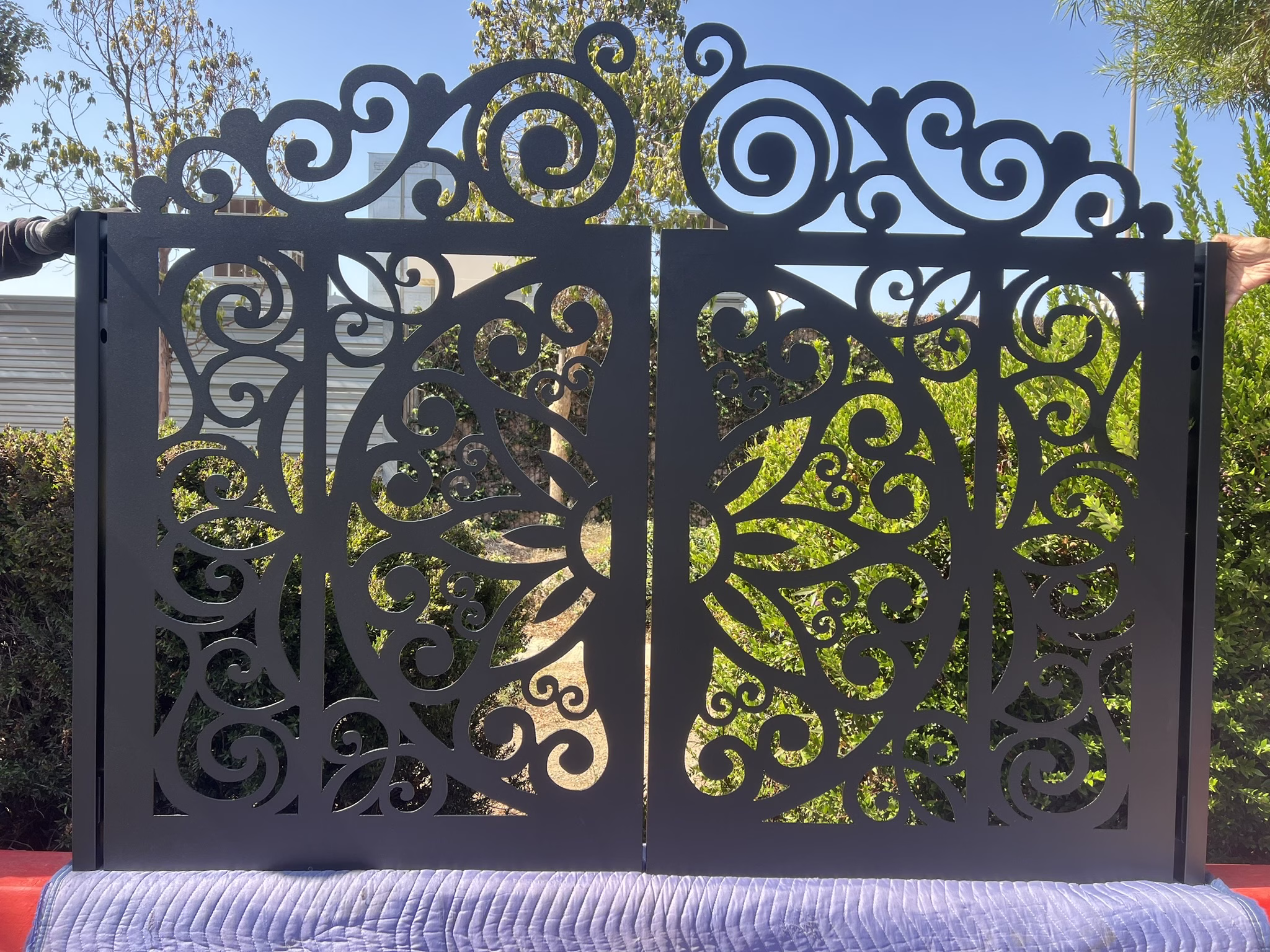 Contemporary Double Metal Driveway Gates for Security