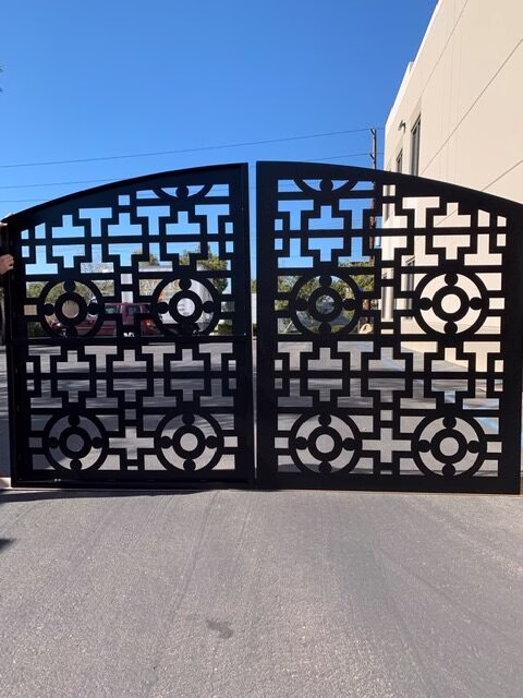 Contemporary Double Metal Driveway Gates for Security